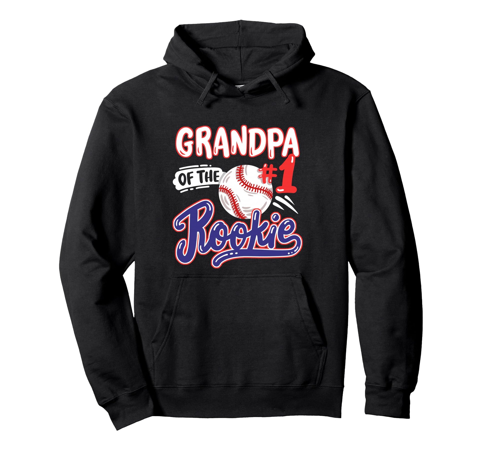 Grandpa Rookie 1St Baseball Birthday Hoodie - Graphic Print Men Women - T-Shirt, Sweatshirt, Hoodie