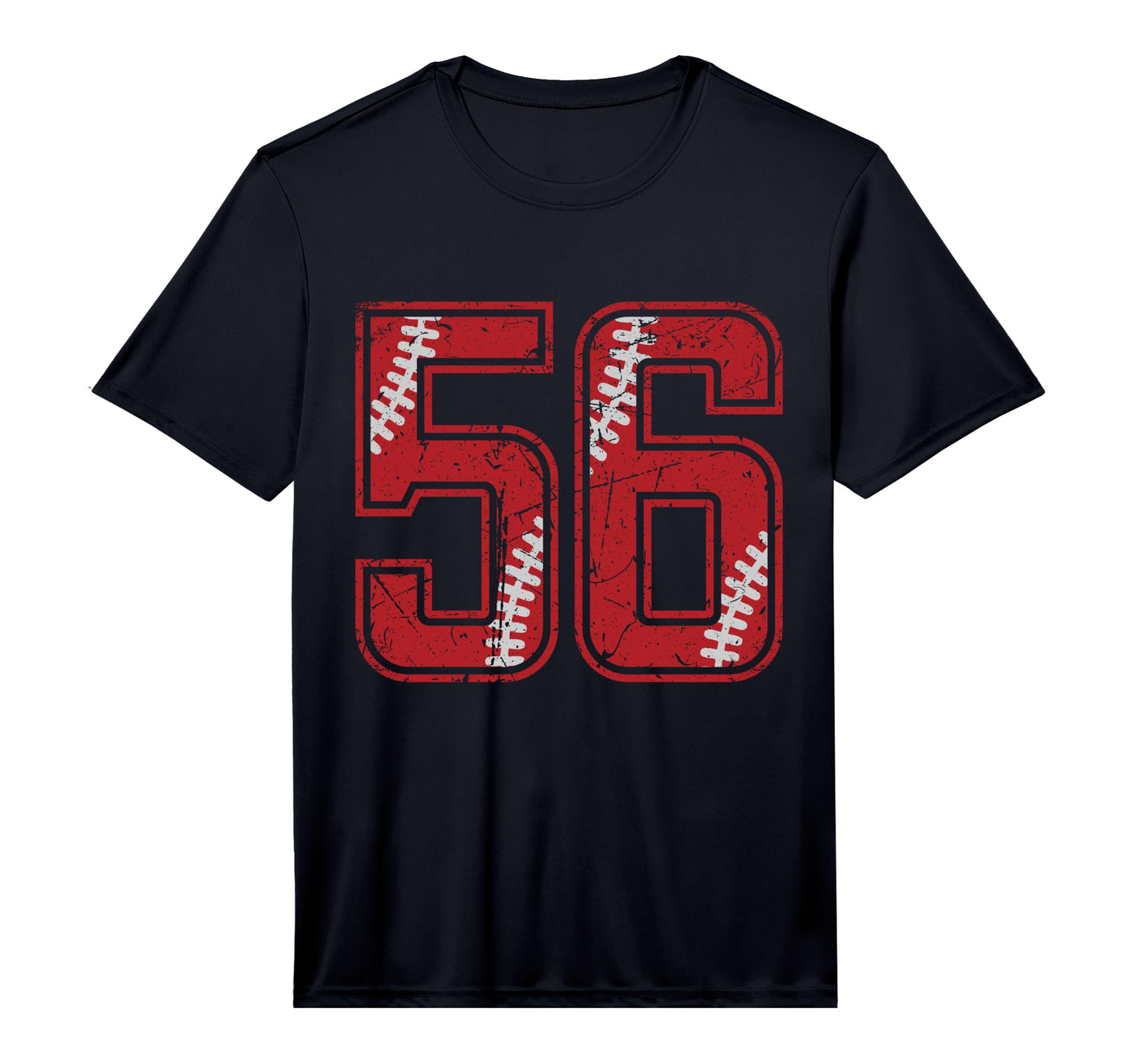 Number 56 Distressed Baseball Softball T-Shirt - Unique Graphic for Adults - T-Shirt, Sweatshirt, Hoodie