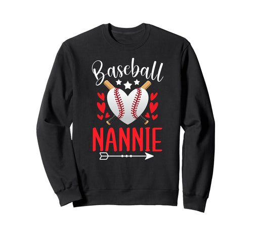 Baseball Nannie Grandma Nannie Sweatshirt - Minimalist Print for Adults - T-Shirt, Sweatshirt, Hoodie