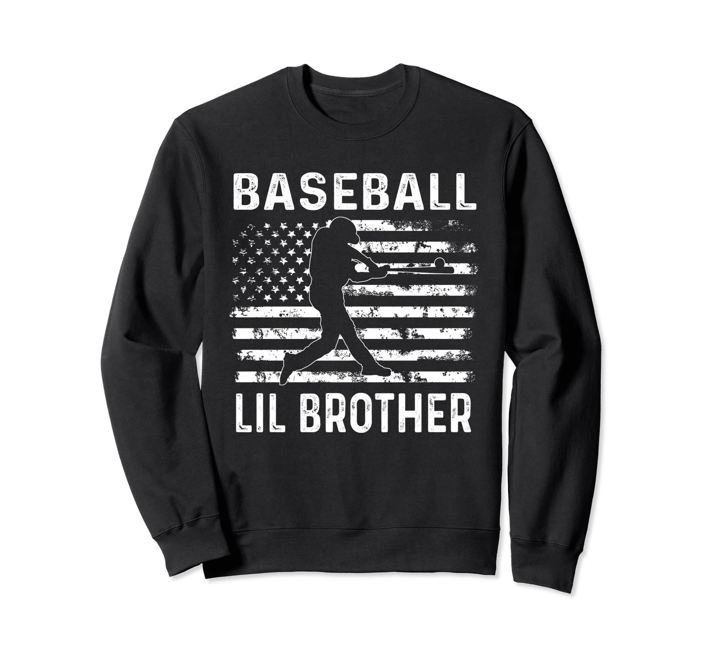 Baseball Lil Brother Usa Flag 4Th July Sweatshirt - Minimalist Print Unisex - T-Shirt, Sweatshirt, Hoodie