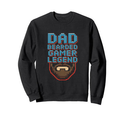 Funny Bearded Gamer Dad Gaming Dad Beard Sweatshirt - Graphic Print Unisex - T-Shirt, Sweatshirt, Hoodie
