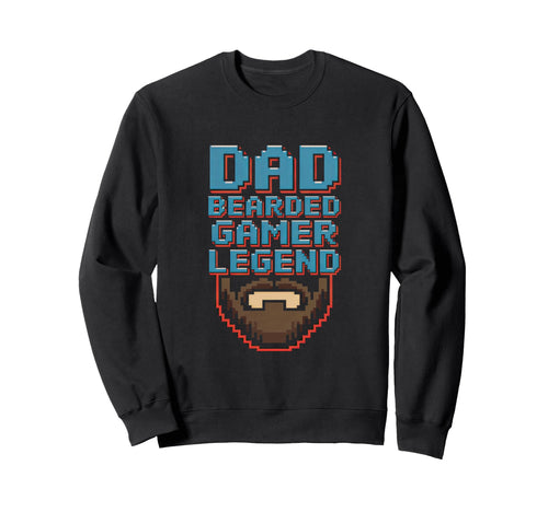 Funny Bearded Gamer Dad Gaming Dad Beard Sweatshirt - Graphic Print Unisex - T-Shirt, Sweatshirt, Hoodie