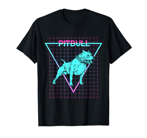 Pitbull Terrier Dog Vaporwave Aesthetic T-Shirt - Trendy Graphic Unisex - T-Shirt, Sweatshirt, Hoodie