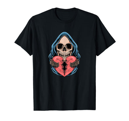 Broken Heart Death Skull Aesthetic T-Shirt - Novelty Apparel Men Women - T-Shirt, Sweatshirt, Hoodie