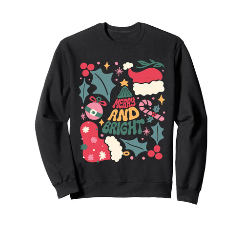 Merry And Bright Aesthetic Boho Sweatshirt - Casual Everyday Wear Unisex - T-Shirt, Sweatshirt, Hoodie