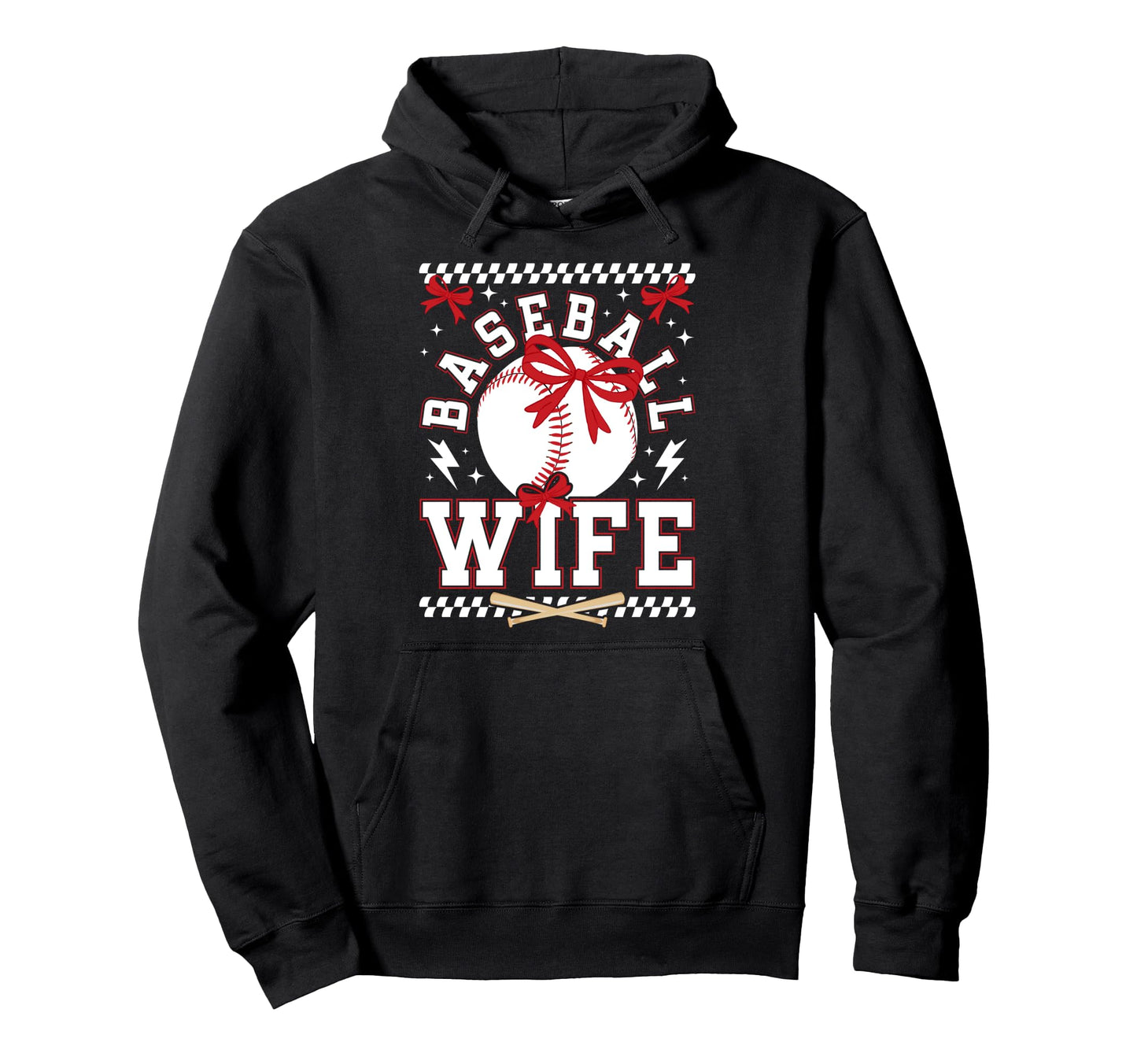 Baseball Wife Coquette Wife Baseball Hoodie - Unique Graphic Men Women - T-Shirt, Sweatshirt, Hoodie
