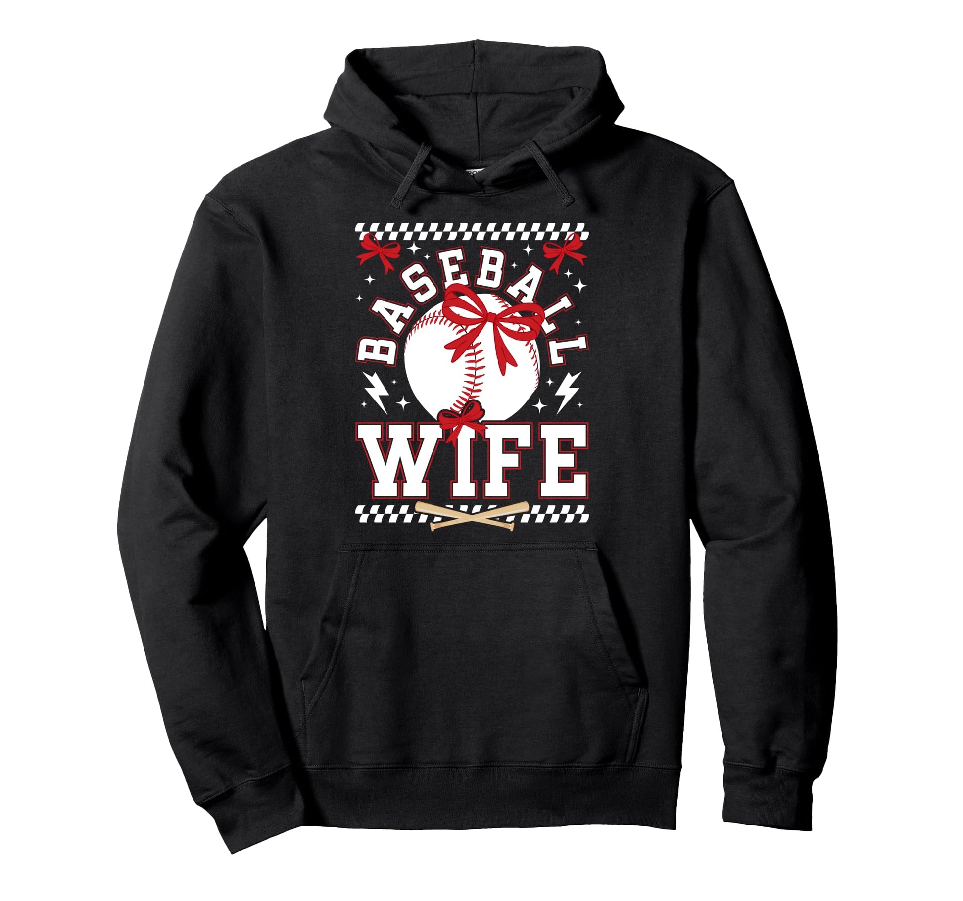 Baseball Wife Coquette Wife Baseball Hoodie - Unique Graphic Men Women - T-Shirt, Sweatshirt, Hoodie