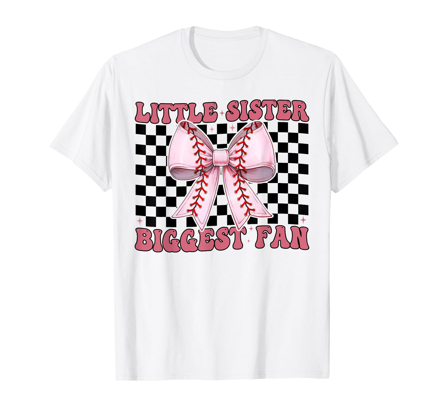 Baseball Sister Coquette Bow T-Shirt - Casual Everyday Wear for Adults - T-Shirt, Sweatshirt, Hoodie