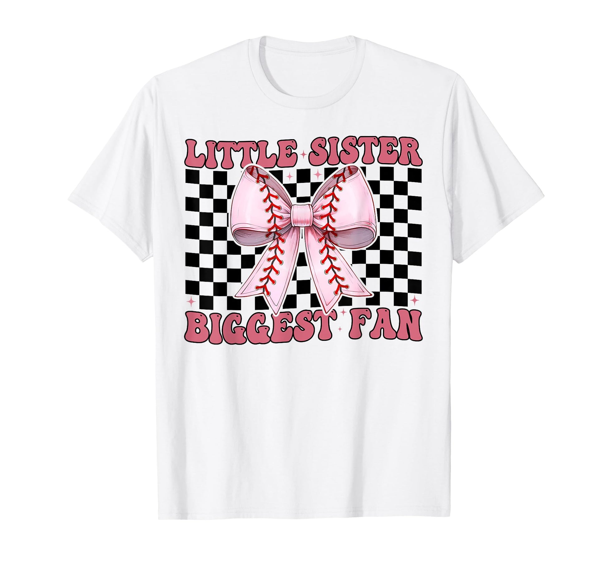Baseball Sister Coquette Bow T-Shirt - Casual Everyday Wear for Adults - T-Shirt, Sweatshirt, Hoodie