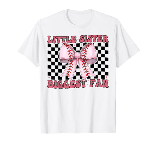 Baseball Sister Coquette Bow T-Shirt - Casual Everyday Wear for Adults - T-Shirt, Sweatshirt, Hoodie