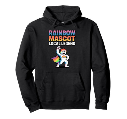 Rainbow Mascot School Spirit Lbtq Hoodie - Minimalist Print Men Women - T-Shirt, Sweatshirt, Hoodie