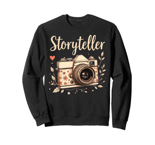 Photo Camera Flowers Storyteller Sweatshirt - Custom Art Print for Adults - T-Shirt, Sweatshirt, Hoodie
