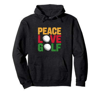 Peace Love Golf Golf Ball Golfer Fan Hoodie - Custom Art Print Unisex - T-Shirt, Sweatshirt, Hoodie