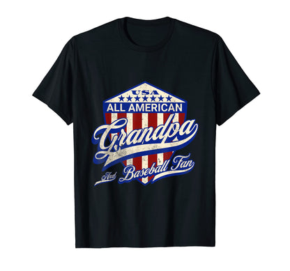 All American Grandpa And Baseball T-Shirt - Streetwear Style for Adults - T-Shirt, Sweatshirt, Hoodie