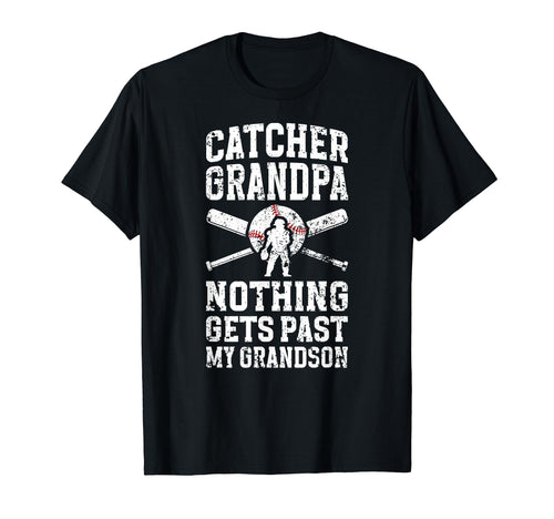 Proud Baseball Catcher Grandpa T-Shirt - Minimalist Print for Adults - T-Shirt, Sweatshirt, Hoodie