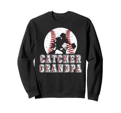 Baseball Catcher Grandpa Baseball Sweatshirt - Trendy Graphic Unisex - T-Shirt, Sweatshirt, Hoodie