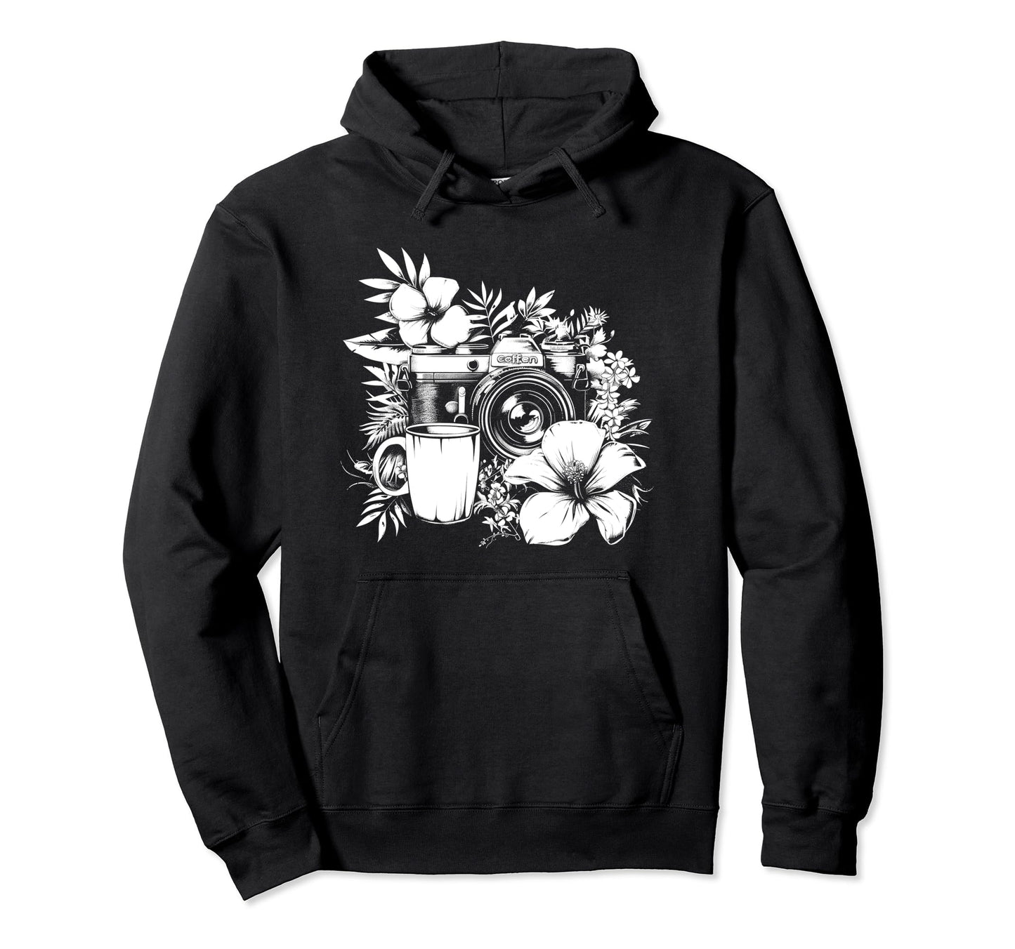Photographer Coffee Camera Flowers Hoodie - Novelty Apparel Unisex - T-Shirt, Sweatshirt, Hoodie