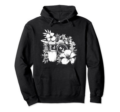 Photographer Coffee Camera Flowers Hoodie - Novelty Apparel Unisex - T-Shirt, Sweatshirt, Hoodie
