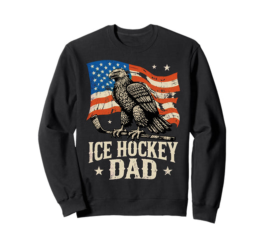 Ice Hockey American Flag Ice Sweatshirt - Casual Everyday Wear for Adults - T-Shirt, Sweatshirt, Hoodie
