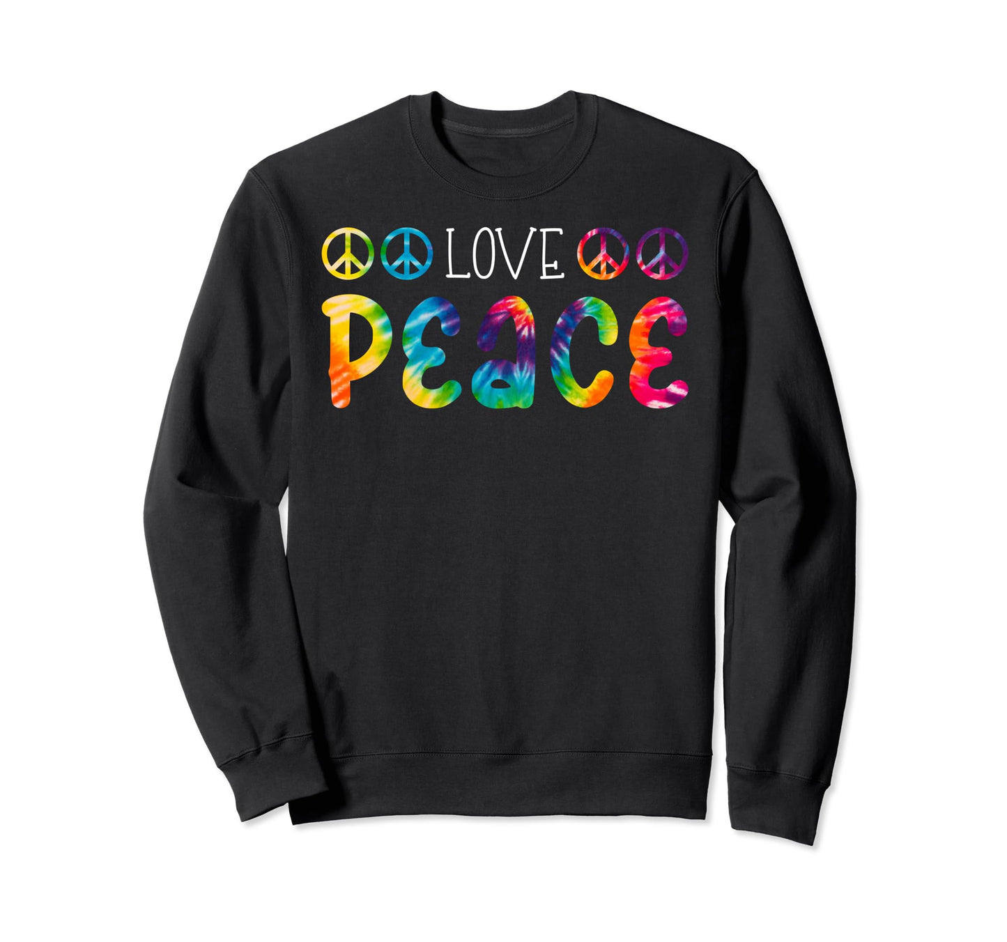 Love Peace Colorful Hippie Vibes Sweatshirt - Custom Art Print for Adults - T-Shirt, Sweatshirt, Hoodie