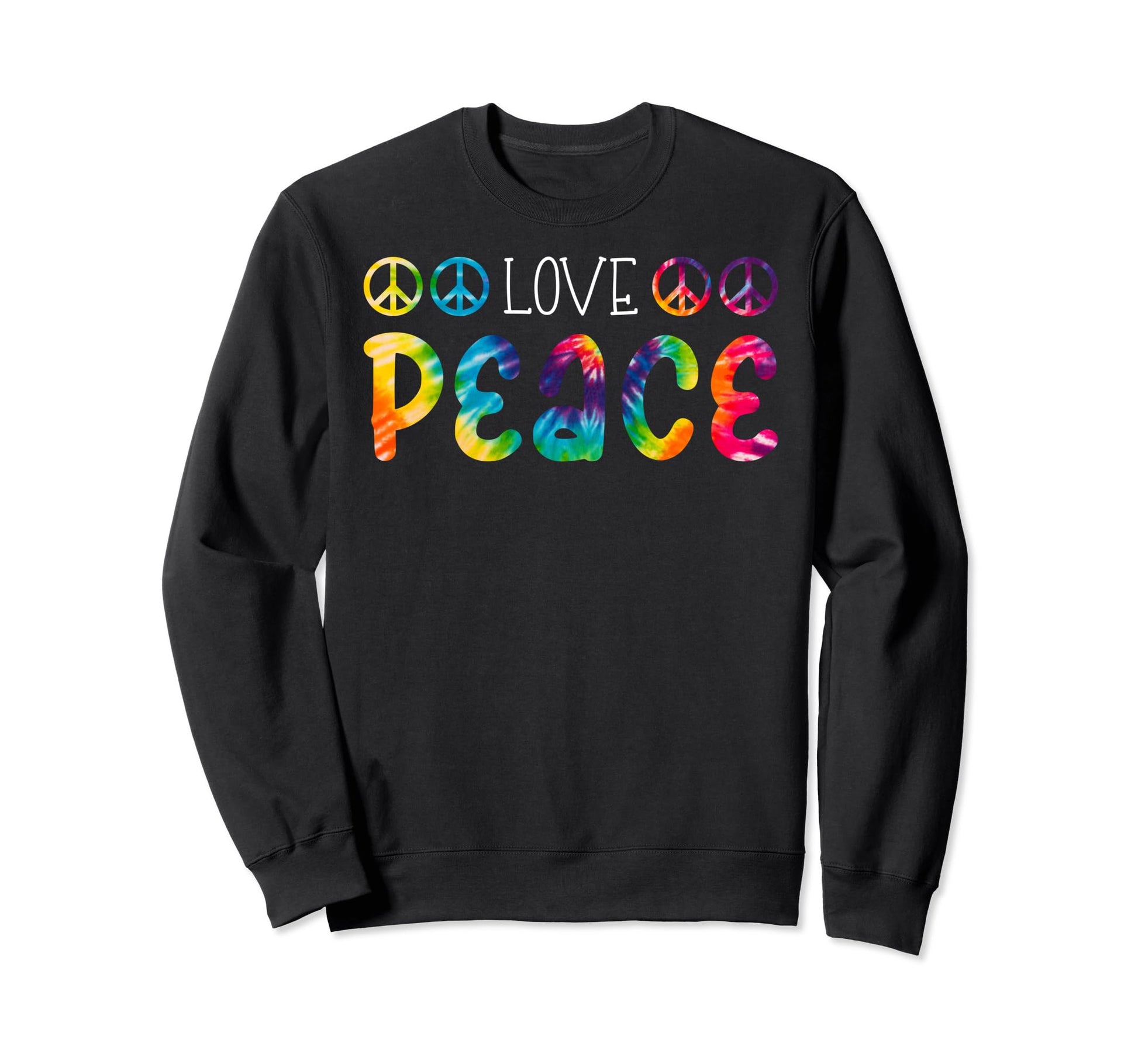 Love Peace Colorful Hippie Vibes Sweatshirt - Custom Art Print for Adults - T-Shirt, Sweatshirt, Hoodie