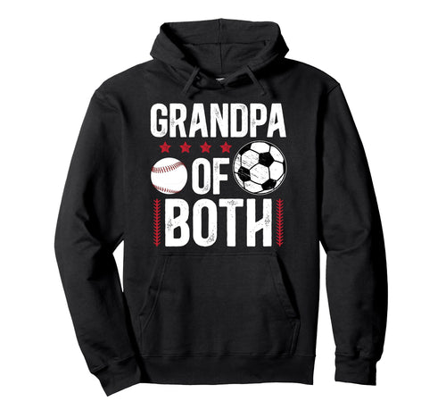 Grandpa Both Baseball Soccer Grandpa Hoodie - Minimalist Print Unisex - T-Shirt, Sweatshirt, Hoodie