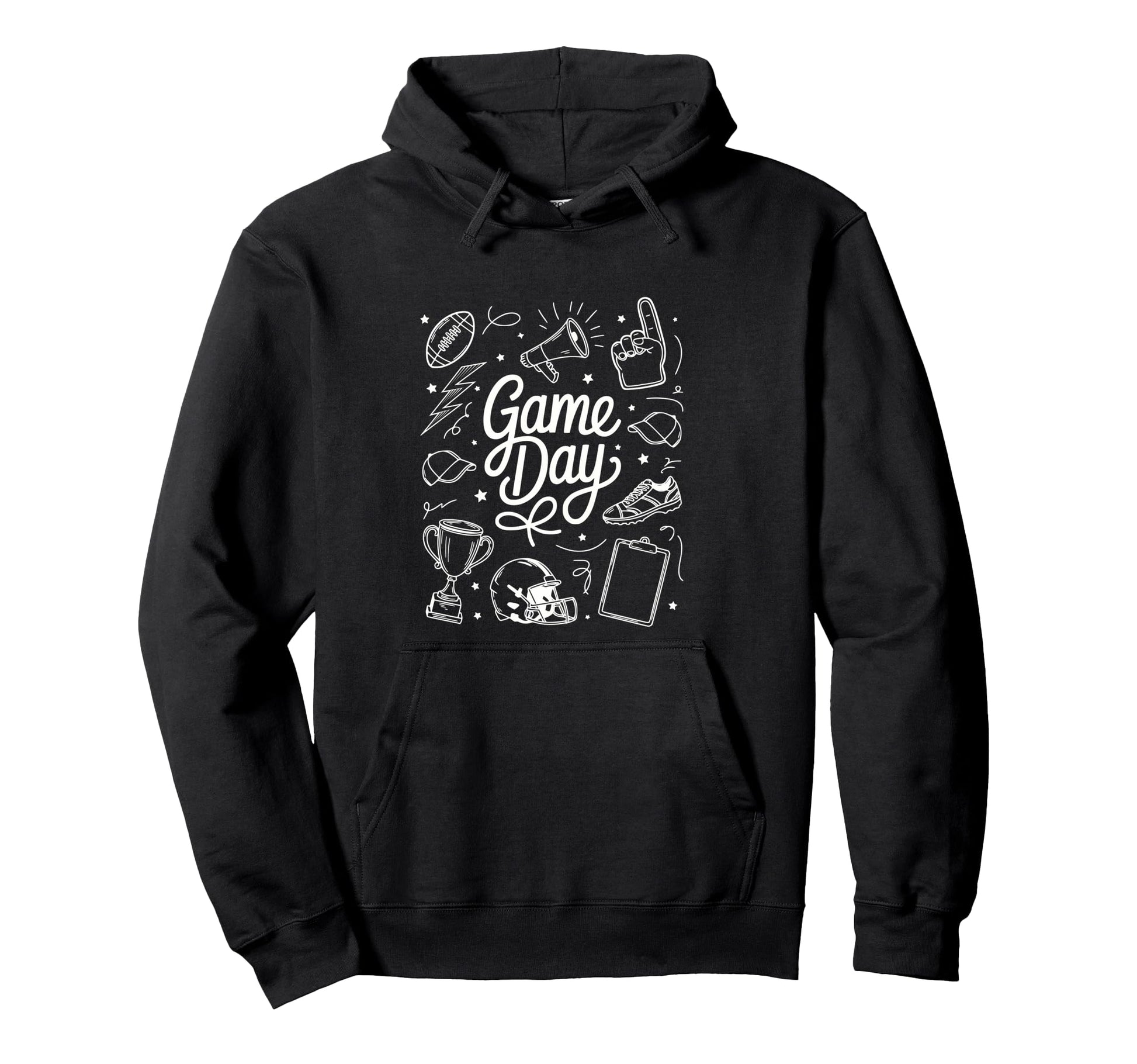 Game Day Football Doodles Sideline Hoodie - Streetwear Style for Adults - T-Shirt, Sweatshirt, Hoodie