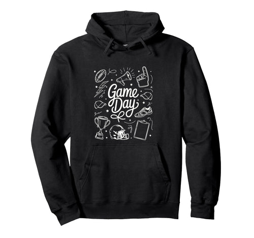 Game Day Football Doodles Sideline Hoodie - Streetwear Style for Adults - T-Shirt, Sweatshirt, Hoodie