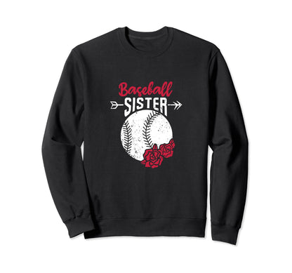 Baseball Sister Funny Proud Pitcher Sweatshirt - Unique Graphic Men Women - T-Shirt, Sweatshirt, Hoodie