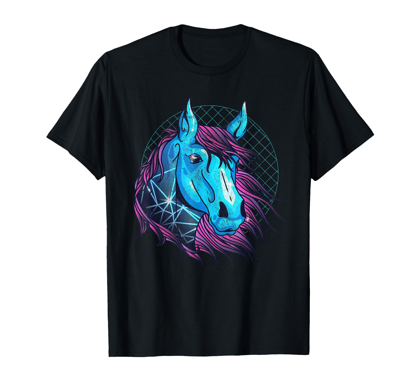 Horse Face Vaporwave Aesthetic Art T-Shirt - Streetwear Style for Adults - T-Shirt, Sweatshirt, Hoodie