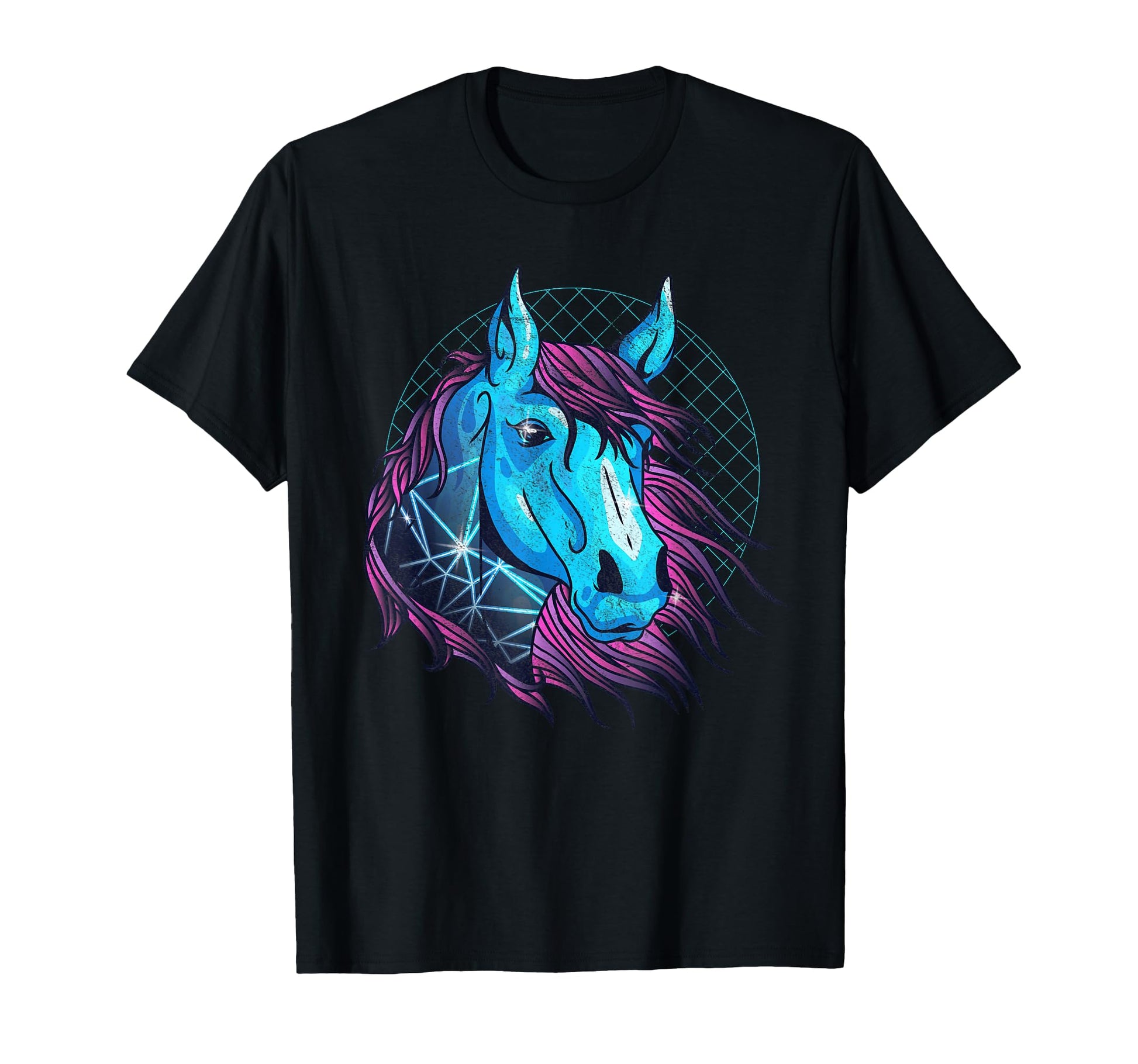 Horse Face Vaporwave Aesthetic Art T-Shirt - Streetwear Style for Adults - T-Shirt, Sweatshirt, Hoodie