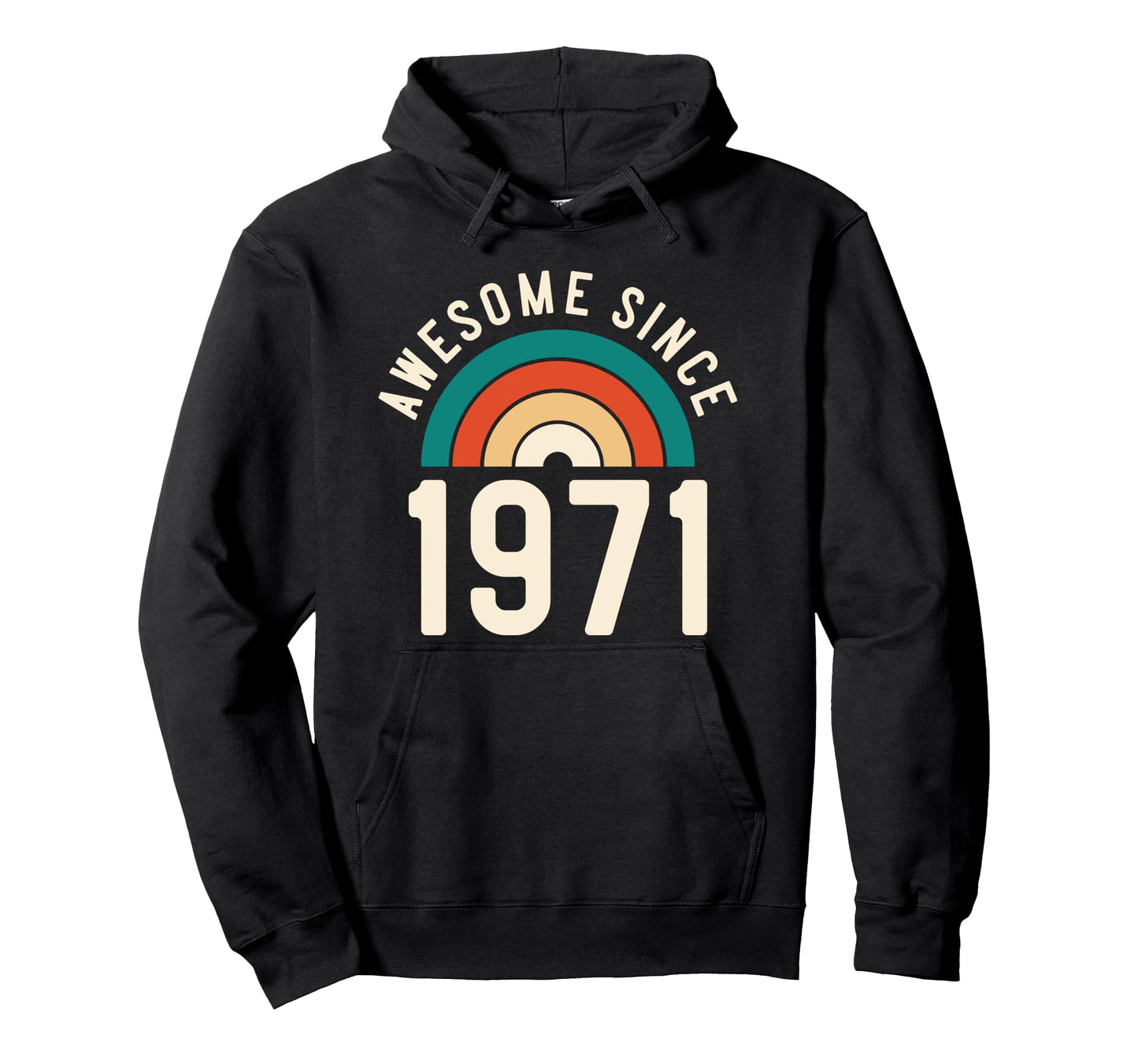 Awesome Since 1971 Rainbow 51St Birthday Hoodie - Unique Graphic Men Women - T-Shirt, Sweatshirt, Hoodie