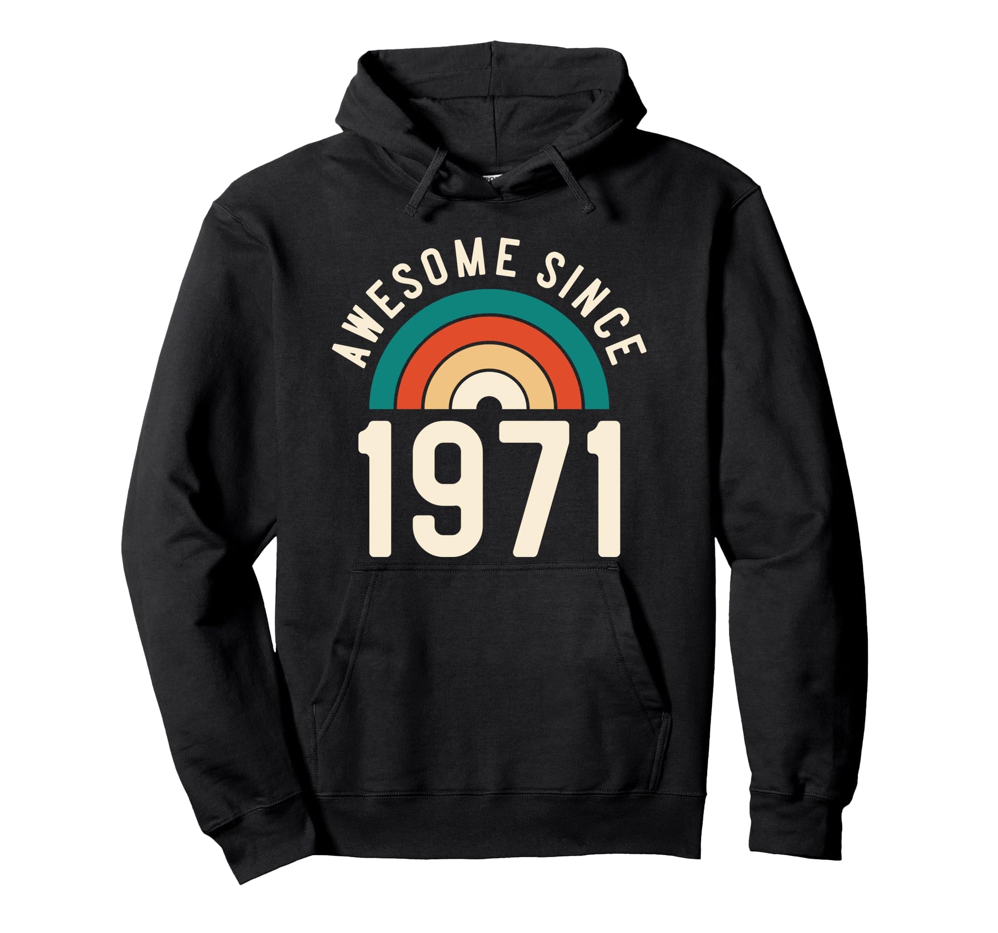Awesome Since 1971 Rainbow 51St Birthday Hoodie - Unique Graphic Men Women - T-Shirt, Sweatshirt, Hoodie