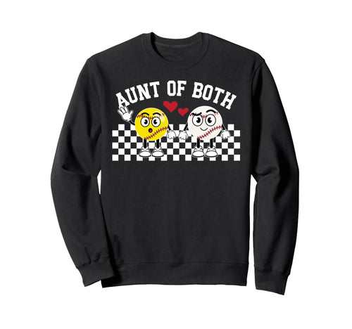Aunt Both Proud Softball Baseball Aunt Sweatshirt - Novelty Apparel Unisex - T-Shirt, Sweatshirt, Hoodie