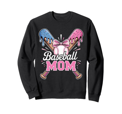Baseball Mom Ice Cream Drip Game Sweatshirt - Streetwear Style for Adults - T-Shirt, Sweatshirt, Hoodie