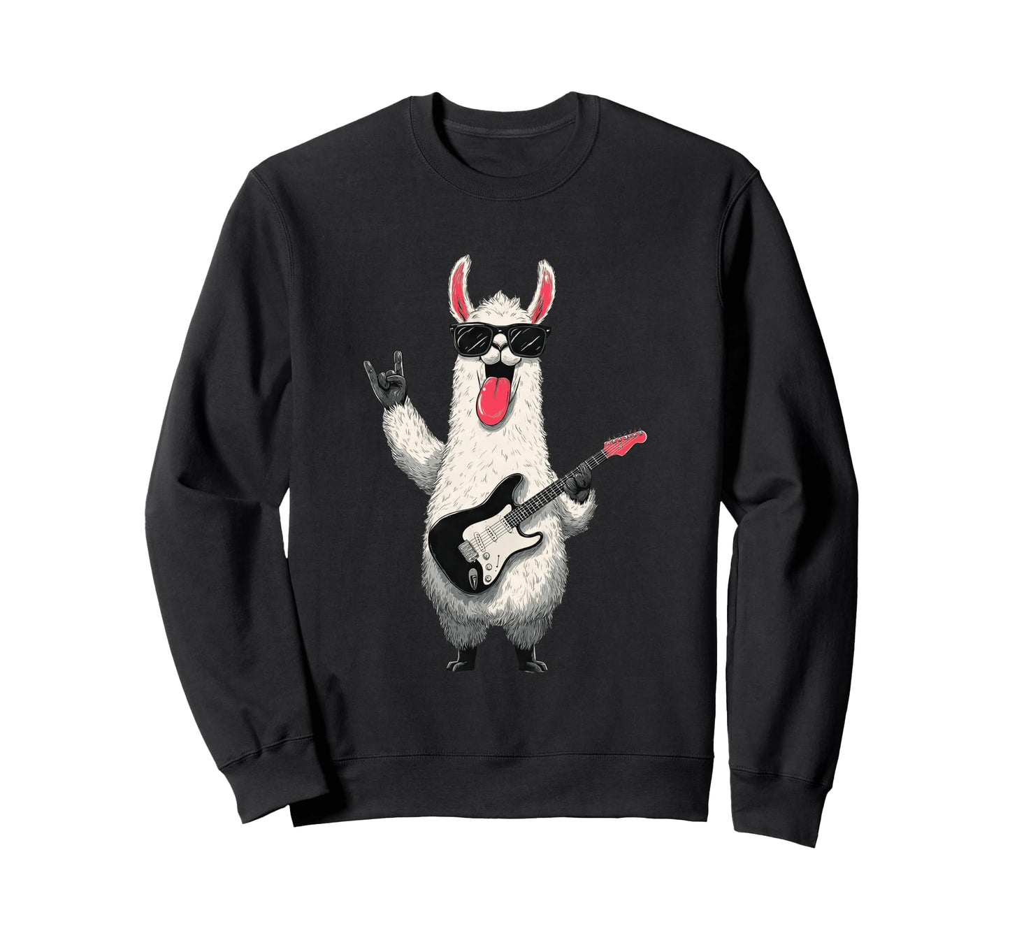 Funny Rock Llama Guitar Player Sweatshirt - Trendy Graphic Men Women - T-Shirt, Sweatshirt, Hoodie