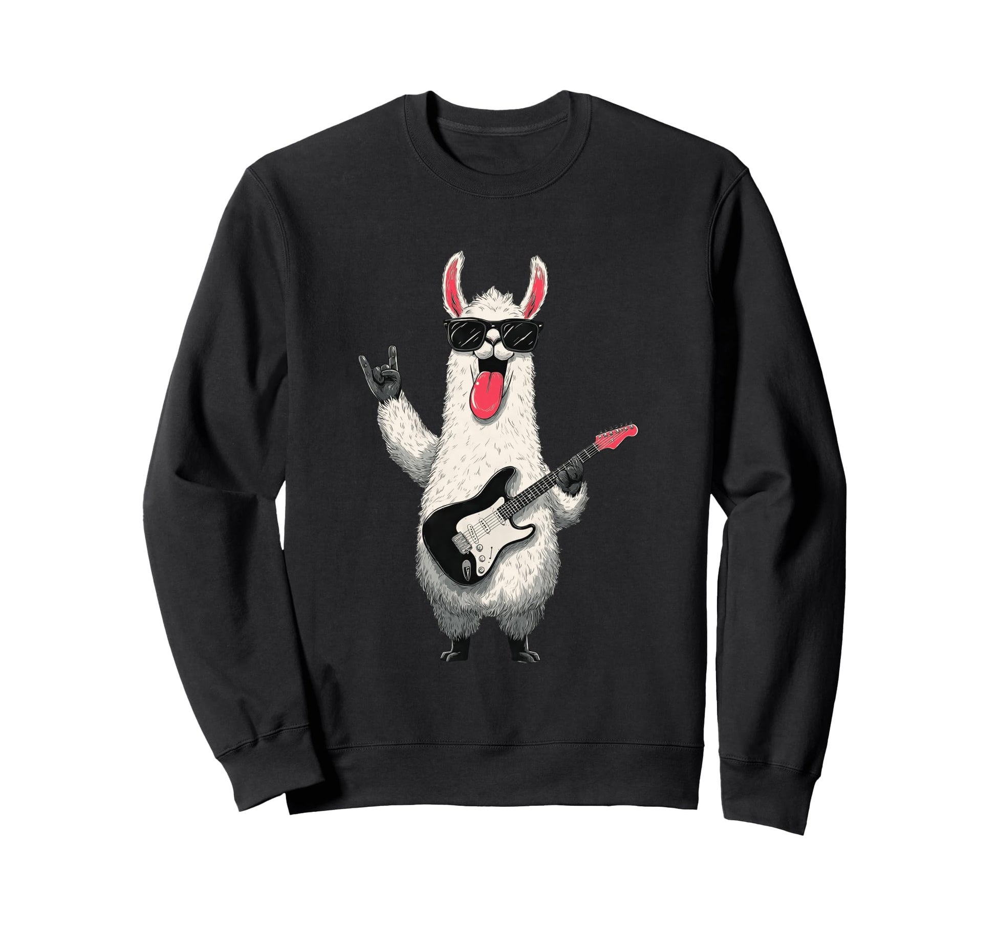 Funny Rock Llama Guitar Player Sweatshirt - Trendy Graphic Men Women - T-Shirt, Sweatshirt, Hoodie