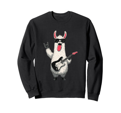 Funny Rock Llama Guitar Player Sweatshirt - Trendy Graphic Men Women - T-Shirt, Sweatshirt, Hoodie