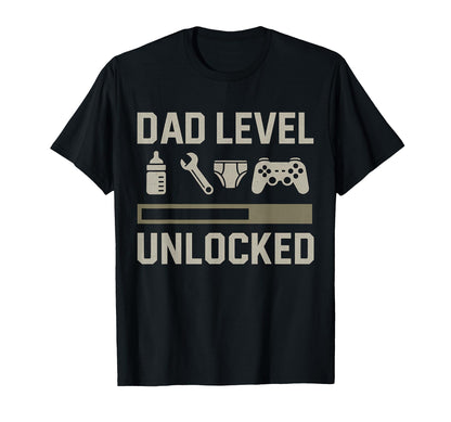 Dad Level Unlocked Gamer Diaper Tools T-Shirt - Novelty Apparel for Adults - T-Shirt, Sweatshirt, Hoodie