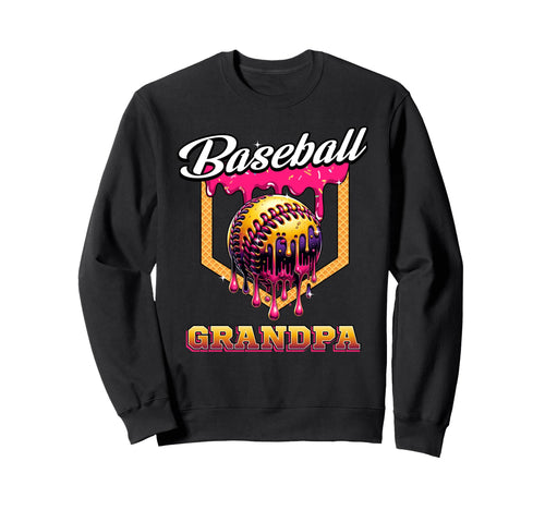 Baseball Grandpa Ice Cream Drip Home Sweatshirt - Graphic Print for Adults - T-Shirt, Sweatshirt, Hoodie