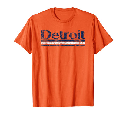 Detroit Michigan Weathered Stripe T-Shirt - Trendy Graphic Men Women - T-Shirt, Sweatshirt, Hoodie