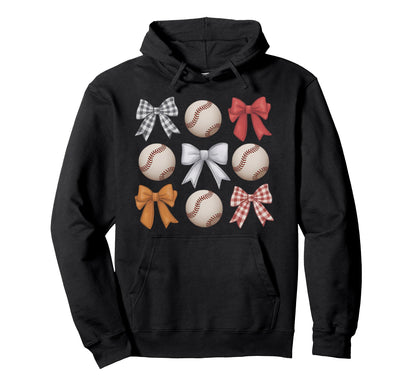 Baseball Coquette Bow Mom Sister Hoodie - Streetwear Style for Adults - T-Shirt, Sweatshirt, Hoodie