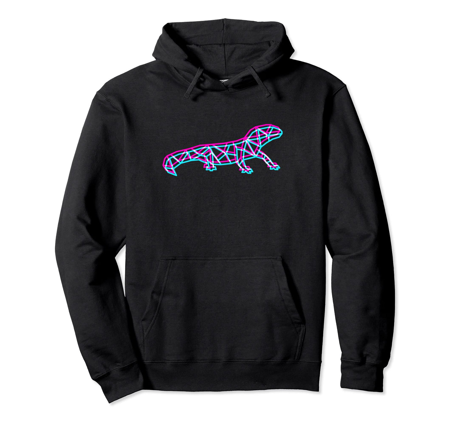 Polygon Lizard Aesthetic Anaglyph Soft Hoodie - Trendy Graphic Men Women - T-Shirt, Sweatshirt, Hoodie