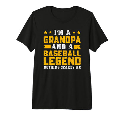 Mens Baseball Legend Grandpa Tri Blend T-Shirt - Minimalist Print Unisex - T-Shirt, Sweatshirt, Hoodie