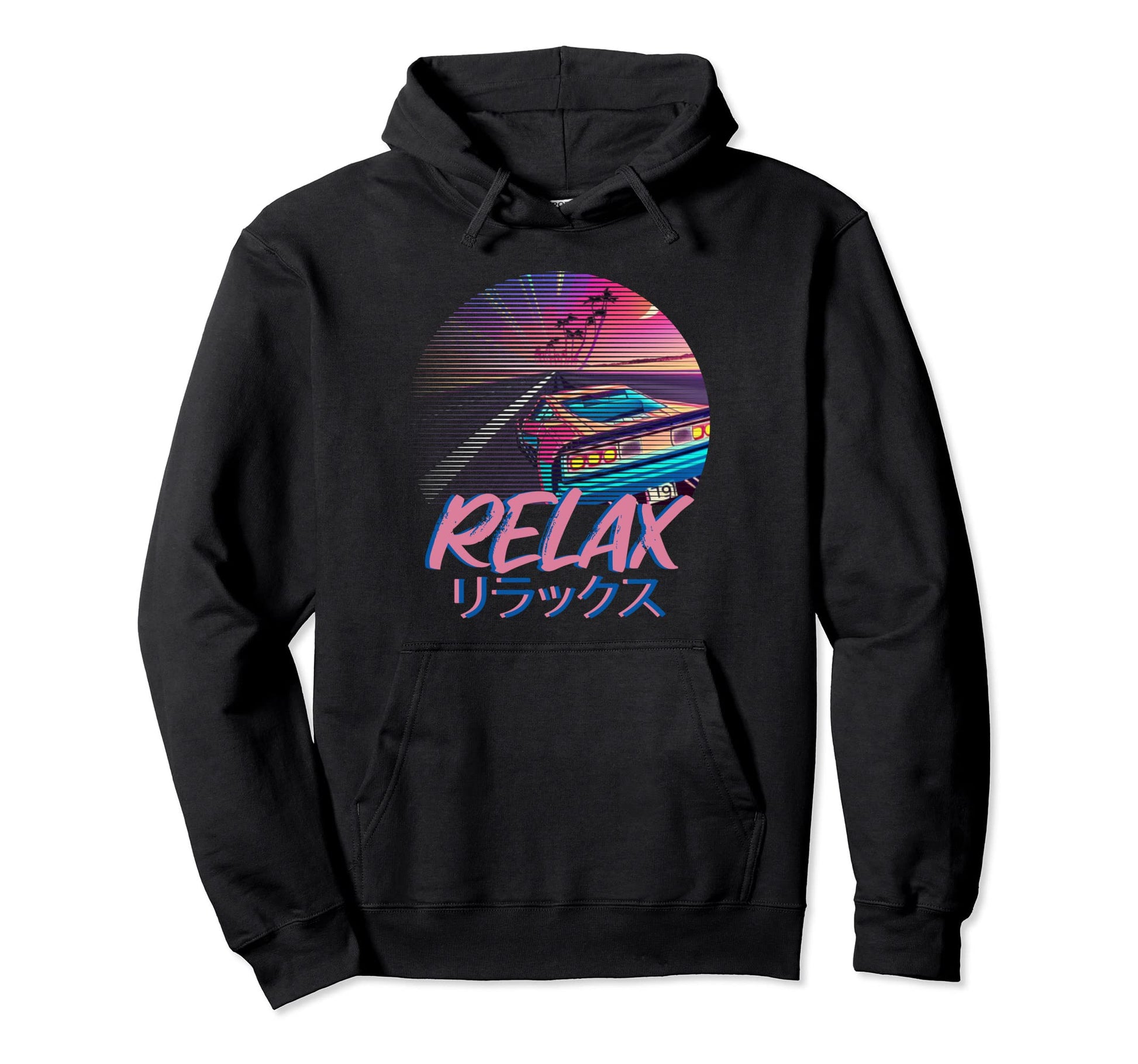 Aesthetic Vaporwave Japanese Relax Hoodie - Minimalist Print for Adults - T-Shirt, Sweatshirt, Hoodie