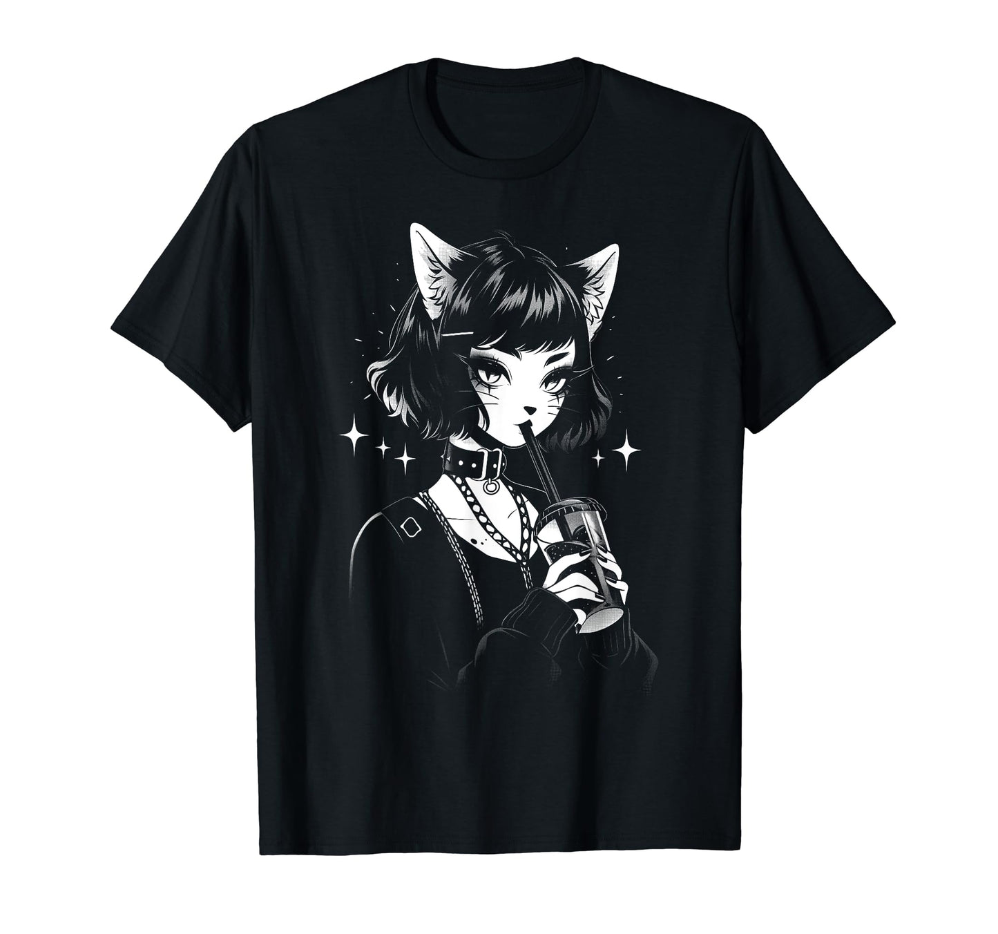 Cat Anime Manga Goth Alternative Y2K T-Shirt - Graphic Print Unisex - T-Shirt, Sweatshirt, Hoodie
