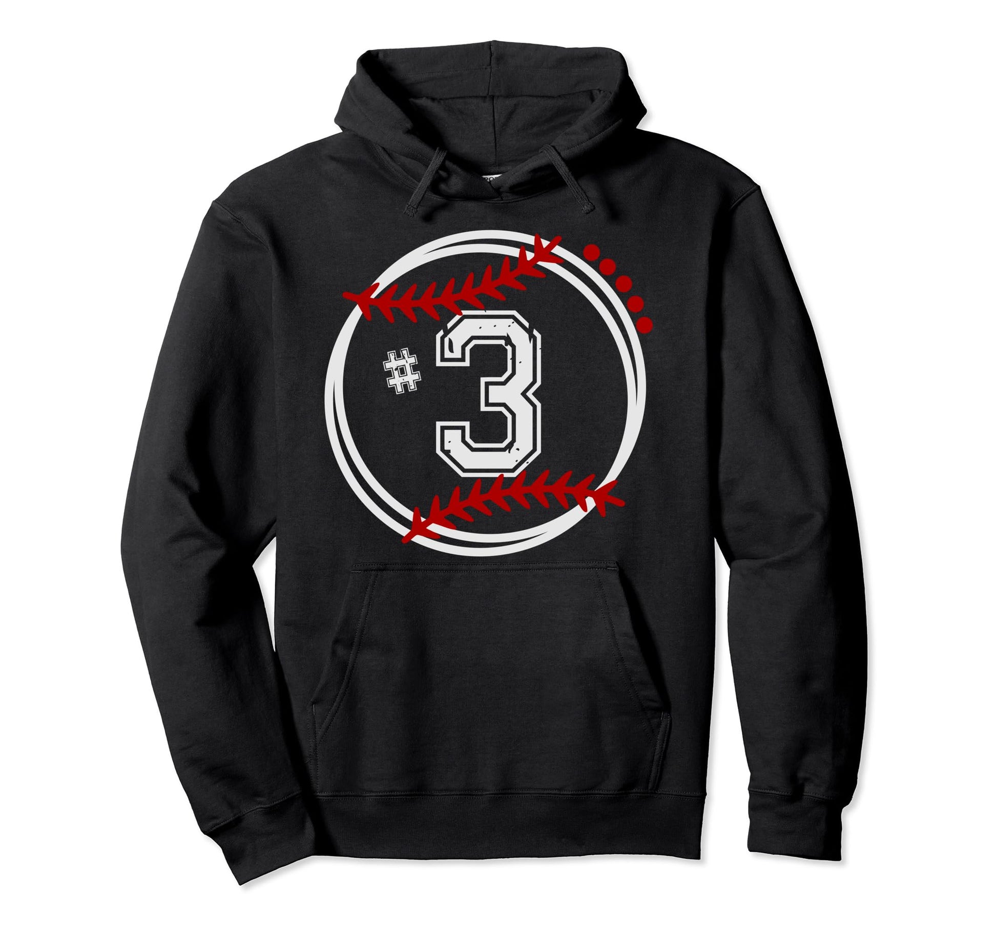Baseball Jersey Number 3 Trendy Hoodie - Fun Novelty Design Unisex - T-Shirt, Sweatshirt, Hoodie