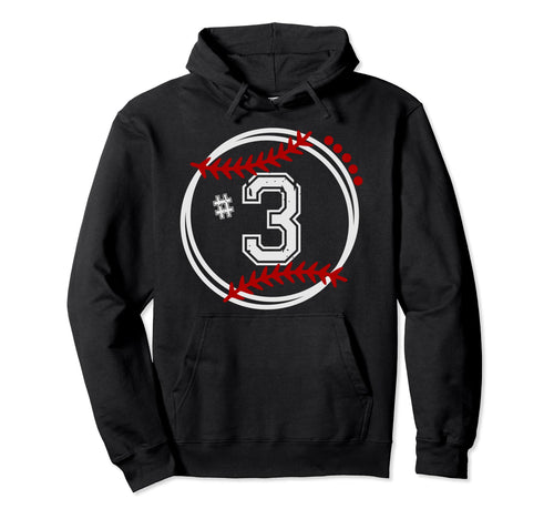 Baseball Jersey Number 3 Trendy Hoodie - Fun Novelty Design Unisex - T-Shirt, Sweatshirt, Hoodie