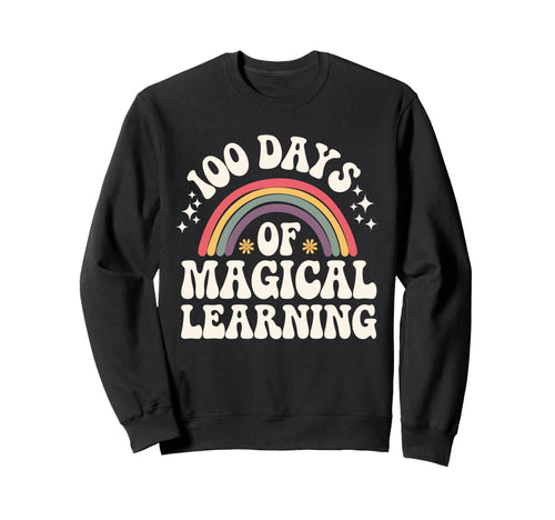 100 Days Magical Learning Sweatshirt - Fun Novelty Design for Adults - T-Shirt, Sweatshirt, Hoodie