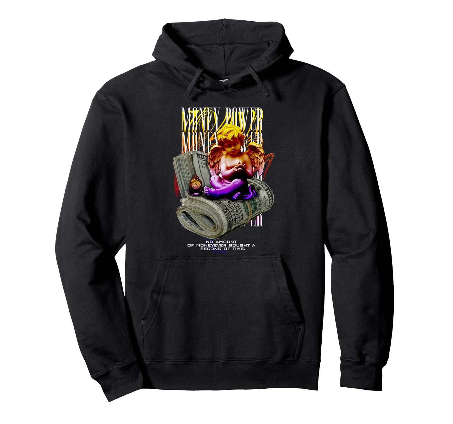 Angel Money Power Time Aesthetic Edgy Hoodie - Graphic Print Unisex - T-Shirt, Sweatshirt, Hoodie